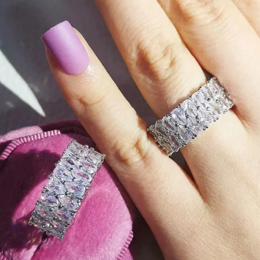 NEW 925 STERLING SILVER ETERNITY DIAMOND RING, CUTE RING, SHINY RING. - Picture 2 of 6
